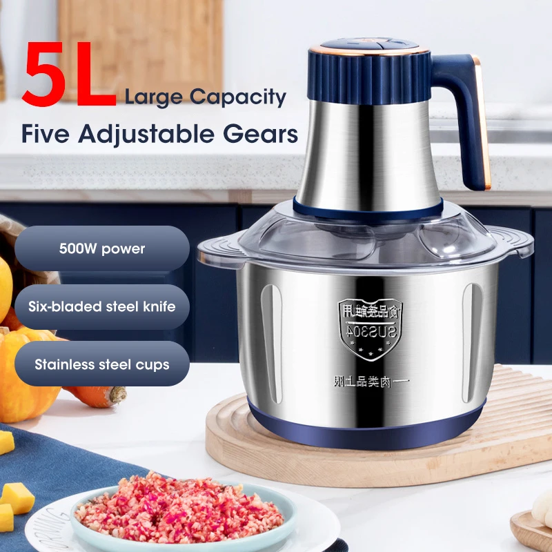 Baby Food Chopper - 5L Elektrische Vleesmolen 304 RVS Voedselvermaler
