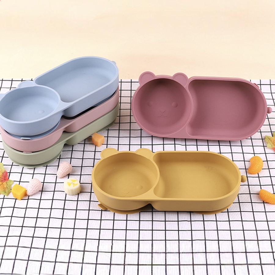 Baby Food Chopper - Baby Siliconen Zuignap Kom Schattige Beer