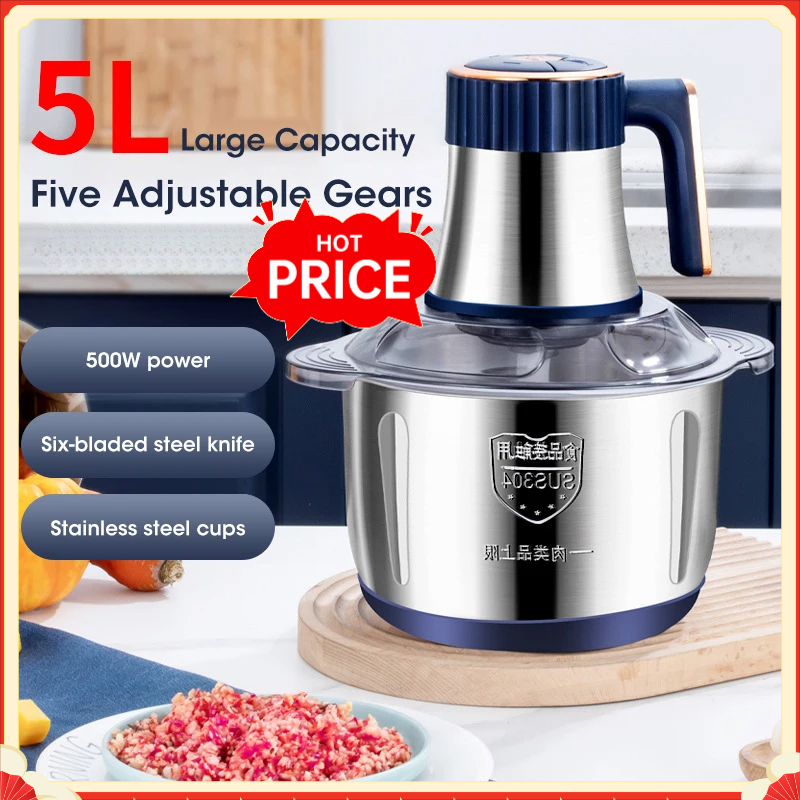 Baby Food Masher - 5L Elektrische Vleesmolen 304 RVS Voedselvermaler