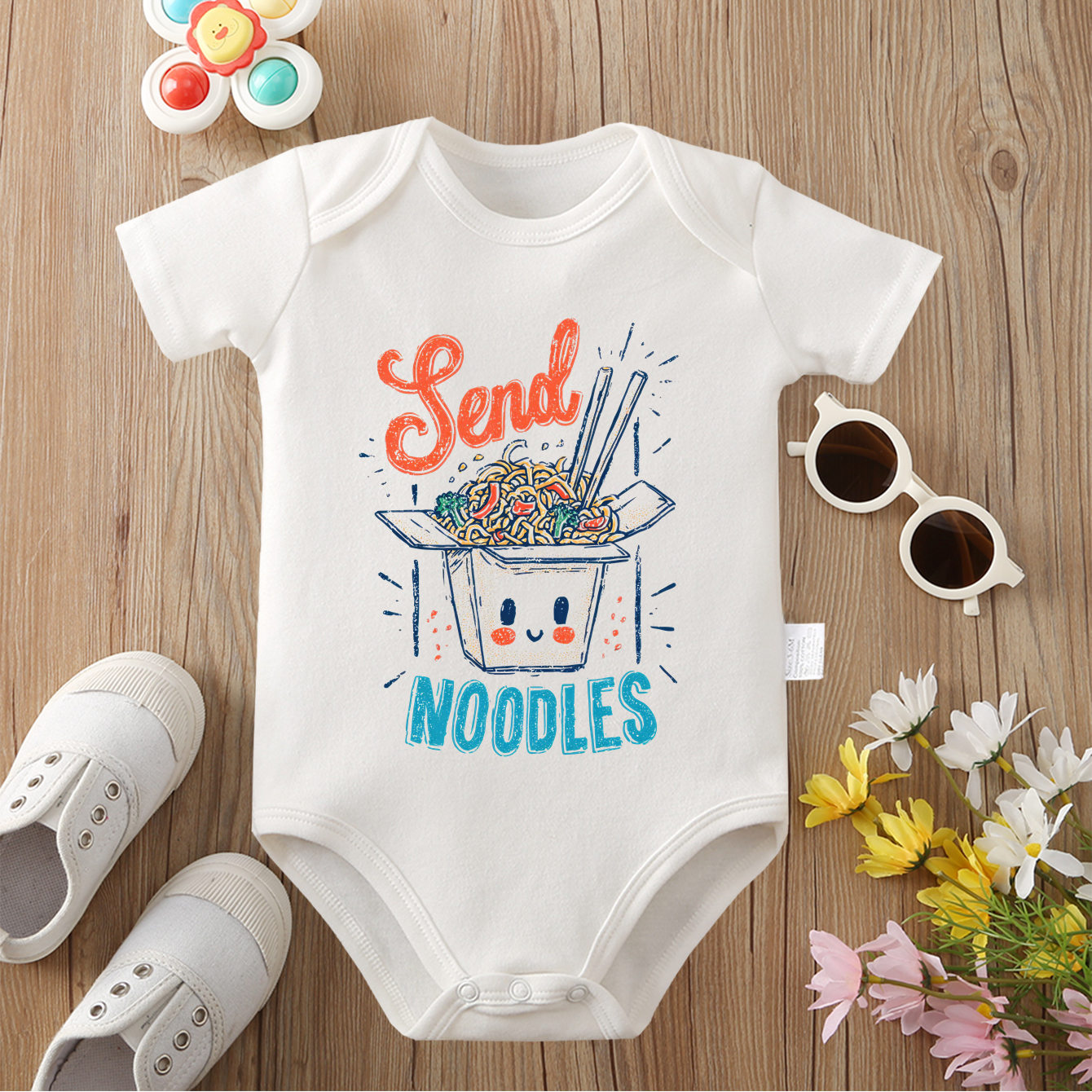 Baby Food Intake - 100% katoenen onesie zomer voedselprint 'Ik