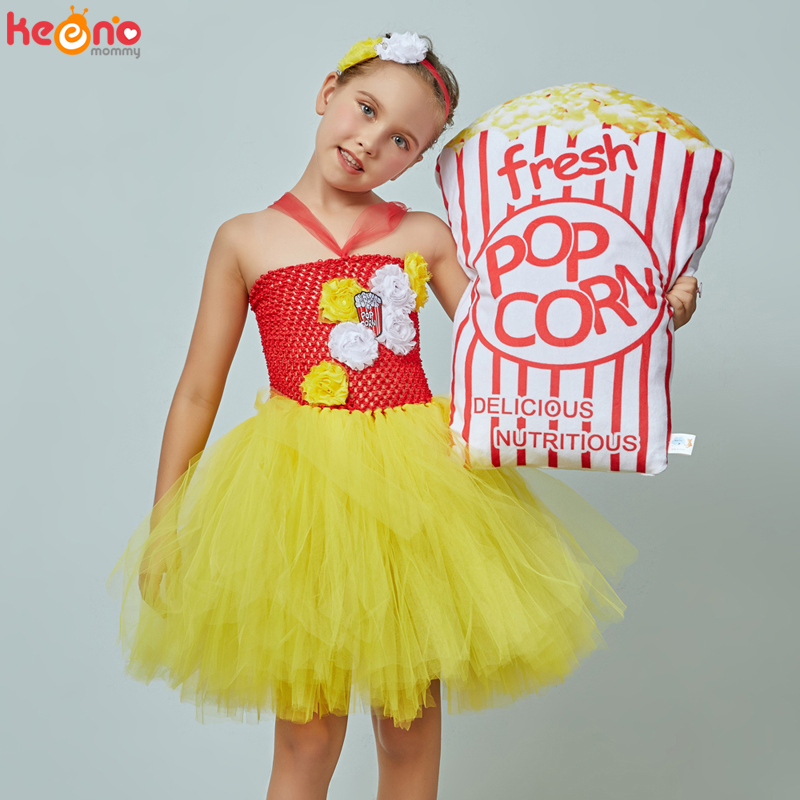 Baby Food Intake - Popcorn Geïnspireerd Meisjes Tutu Jurk Kinderen