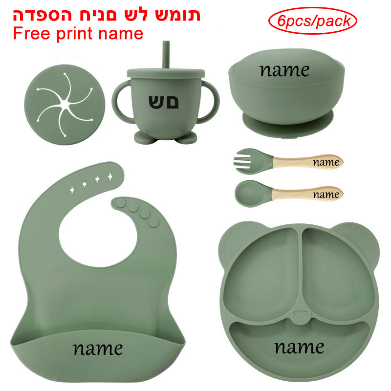 Baby Food Menu - Babyvoeding Plaat Sets Zuigkom Siliconen Plaat