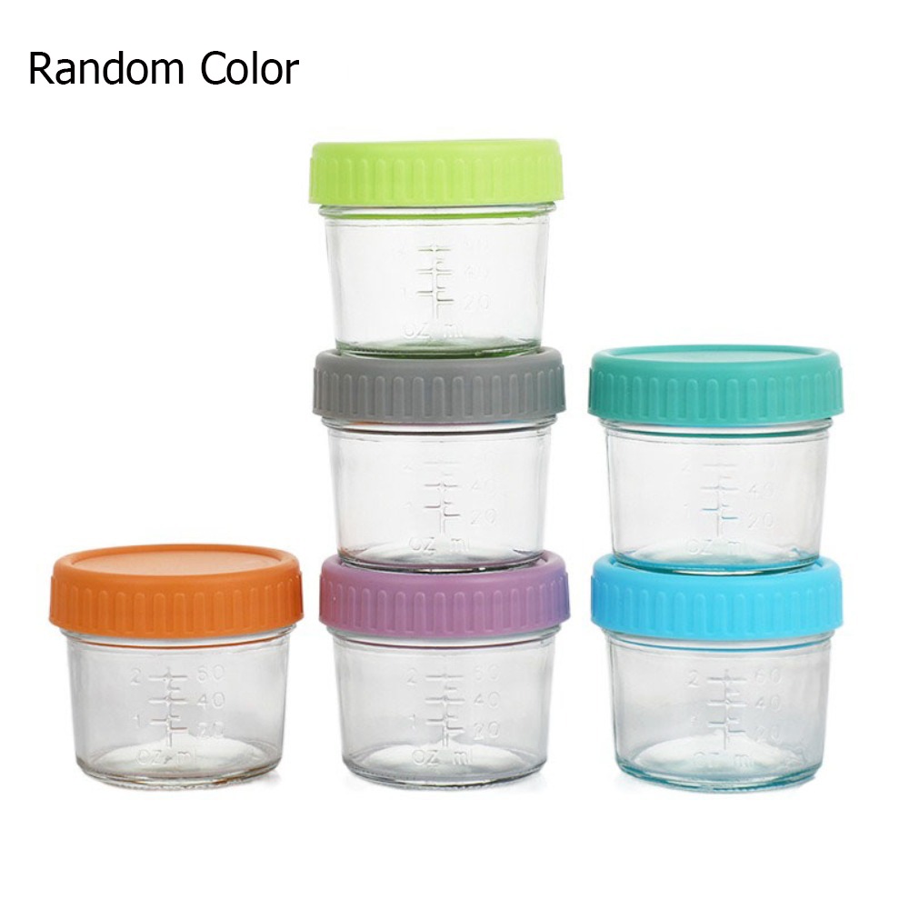 Baby Food Containers Glass - 6 stuks multifunctionele glazen babyvoedingpot herbruikbaar