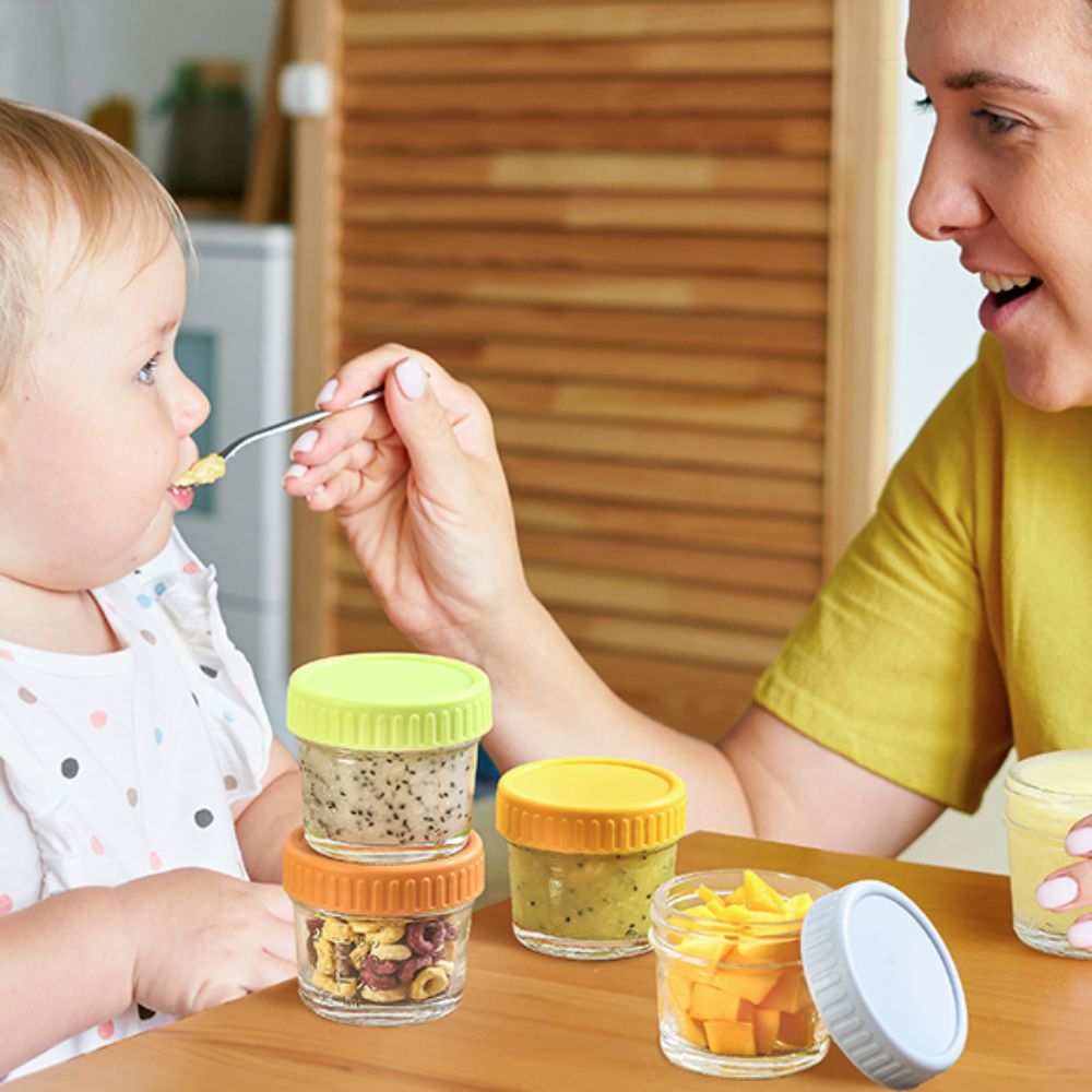 Baby Food Containers Glass - 6 Stuks Multifunctionele Glazen Babyvoeding Pot