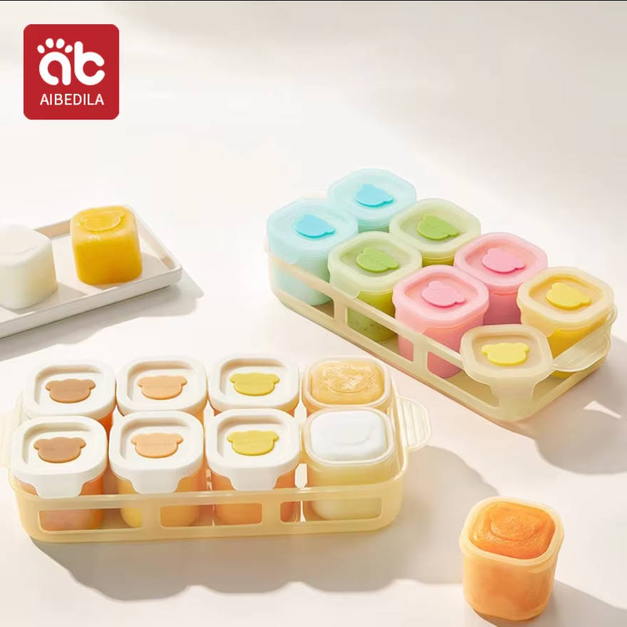 Baby Food Containers Glass - AIBEDILA Baby Siliconen Voedselvriezerbak Onafhankelijke rooster