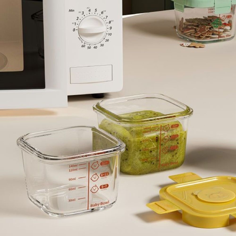 Baby Food Glass - Nieuwe 170ml voedselbewaarbox, diepvriesbestendig glazen babyvoedselbeker,