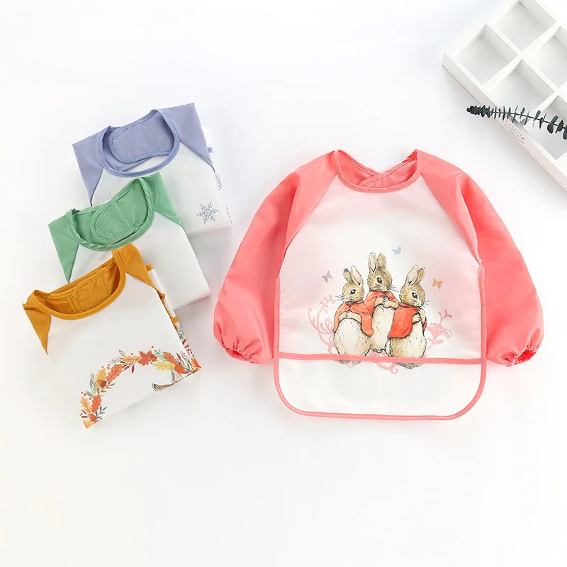 Bib Long Sleeve - Zachte waterdichte slabbetje voor baby's, lange