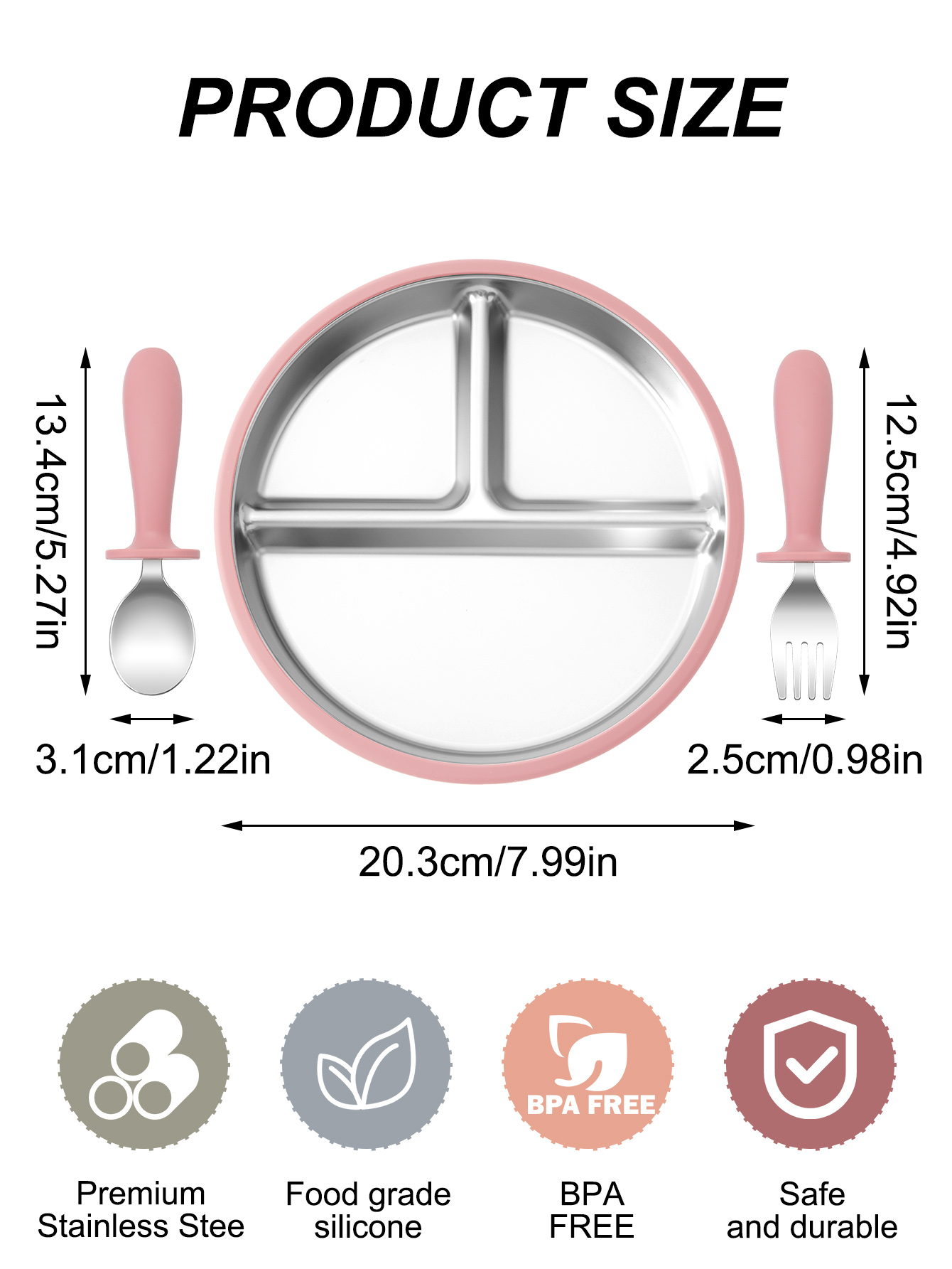 3PCS Rvs Gerechten Plaat Babyv - Baby Food Menu recensie en prijs