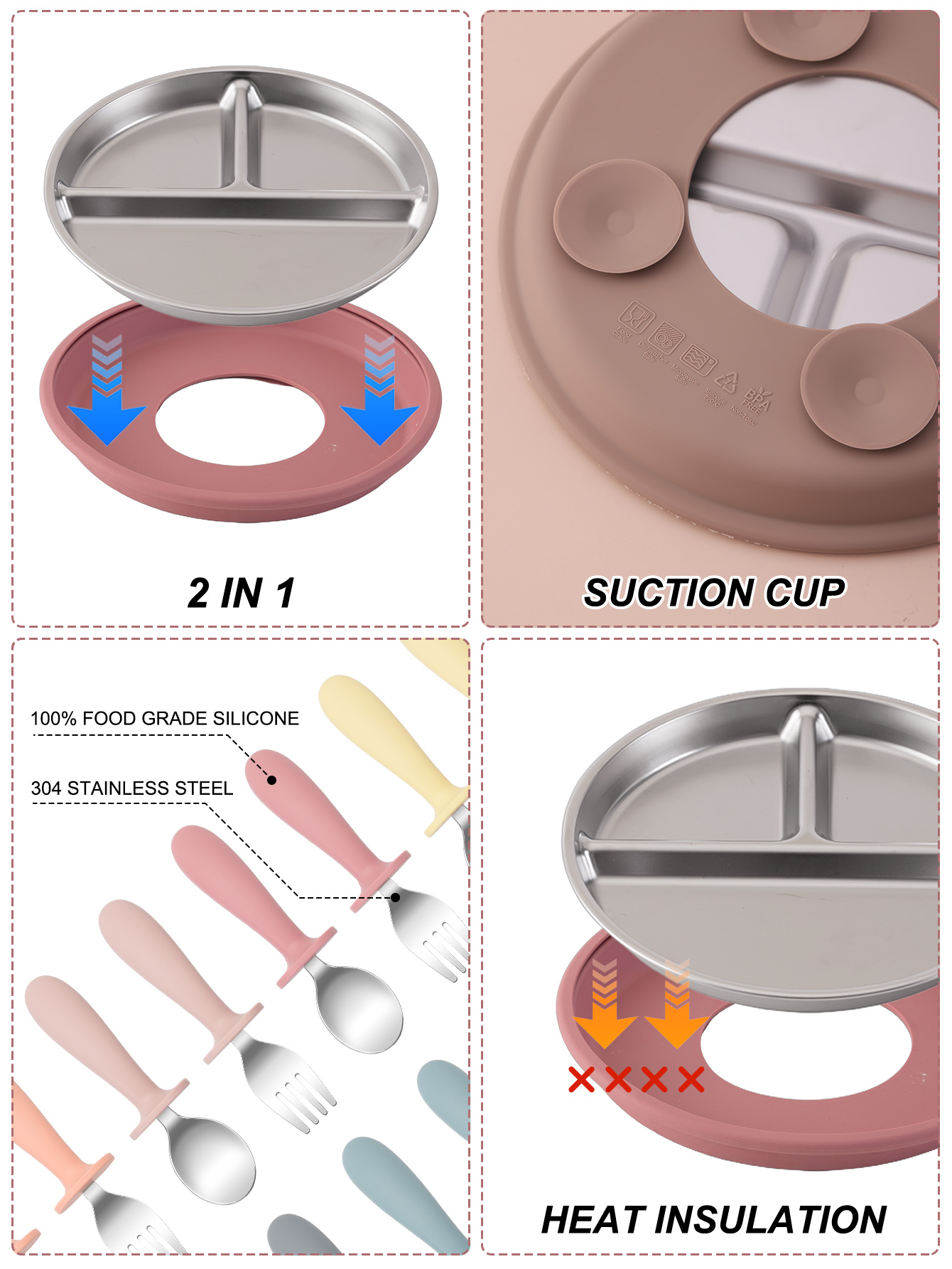 3PCS Rvs Gerechten Plaat Babyv - Baby Food Menu recensie en prijs